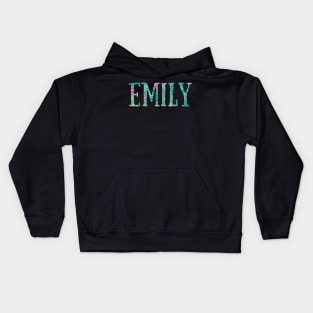 "Emily" Pink and Green Floral - Customizable Kids Hoodie
